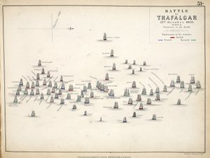 Map of the Battle of Trafalgar, published by William Blackwood and Sons, Edinburgh and London, 1848